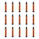 SpringHold Survival Straw 15-Pack — fifteen orange filter straws on white background