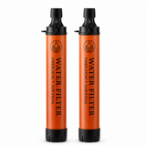 SpringHold Survival Straw 2-Pack — two orange filter straws on white background