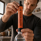 Close-up of the SpringHold straw threading onto a standard bottle