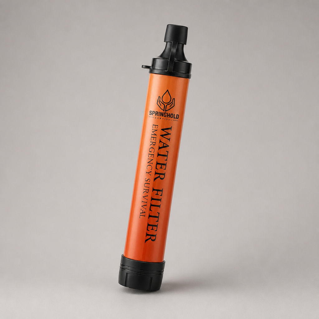 The SpringHold Survival Straw up close